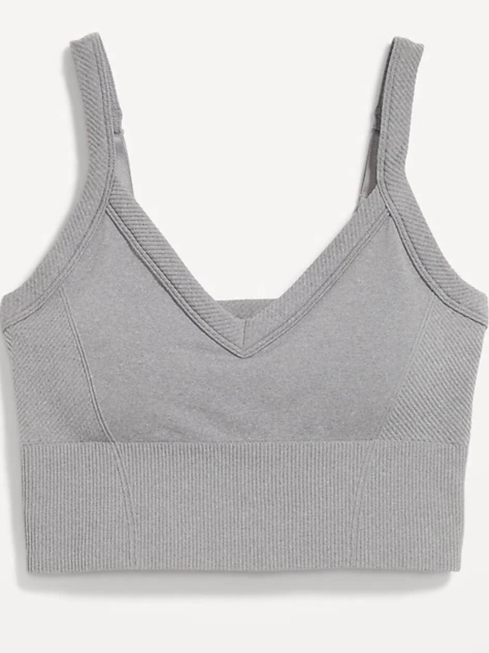 Old Navy Light Gray Seamless V-Neck Bralette